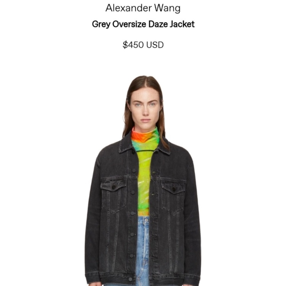 Alexander Wang oversized washed black denim jacket
